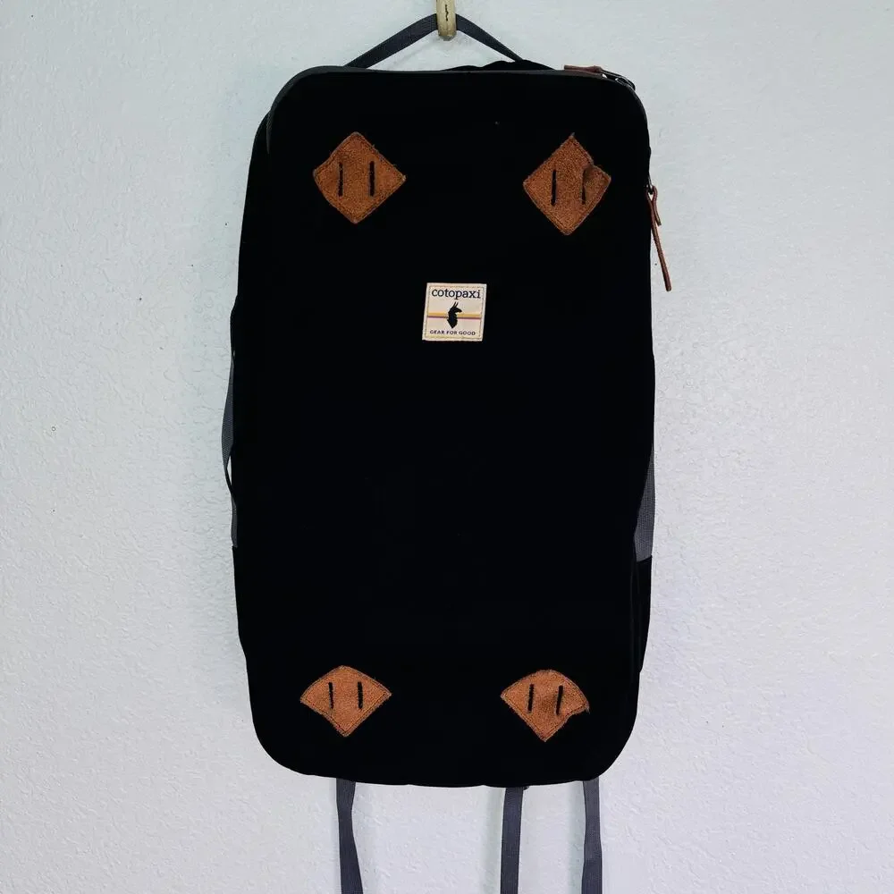 cotopaxi Black Backpack with Brown Accents